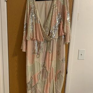 ASOS Sequined Pink and Silver Dress